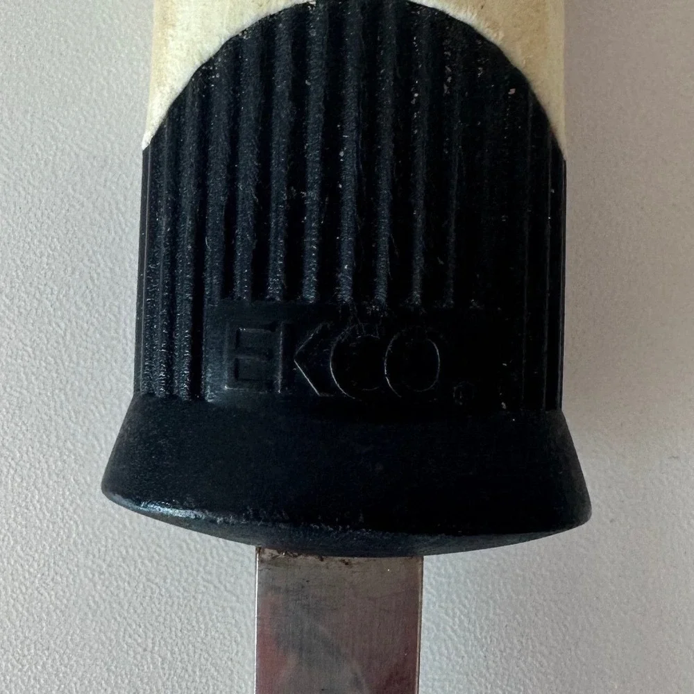 Ekco Vintage Metal Slotted Stainless Steel Kitchen Spatula Plastic Handle